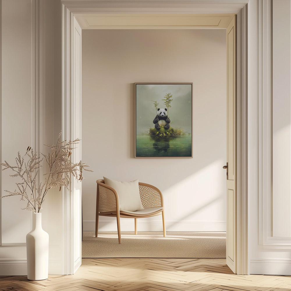 Lonely Panda Watercolor Animal Art | Poster
