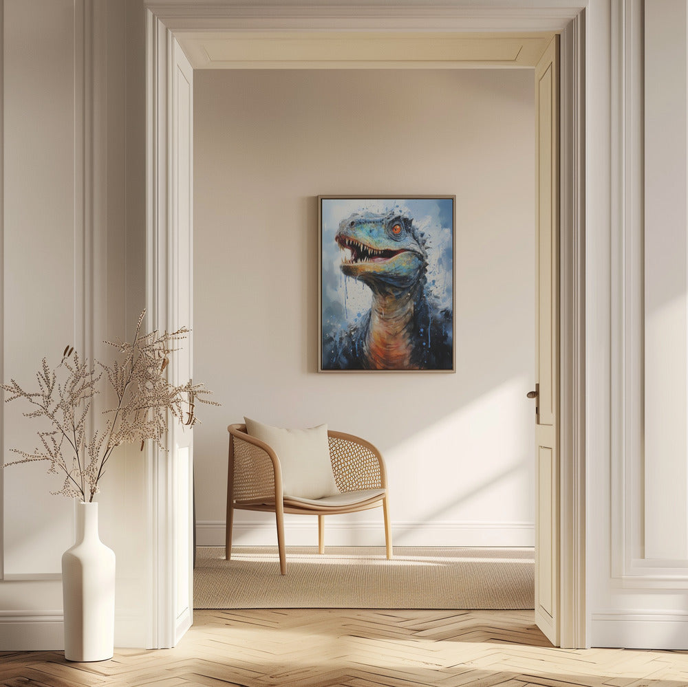 Rebbachisaurus Dinosaur Watercolor Animal Art | Poster