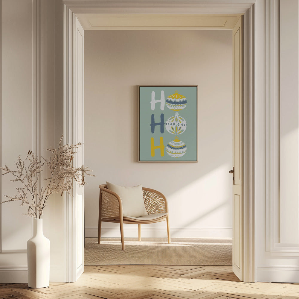 HoHoHo Glad liten julillustration mintgrön | Poster