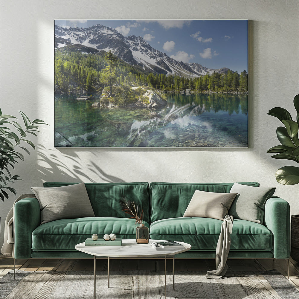 Gröna bergsjön | Canvas