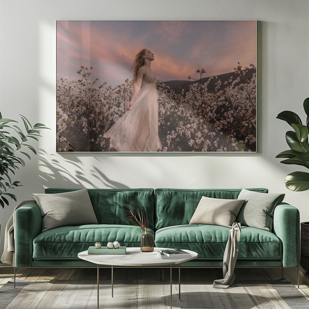 Solnedgång i bomullsfältet | Canvas