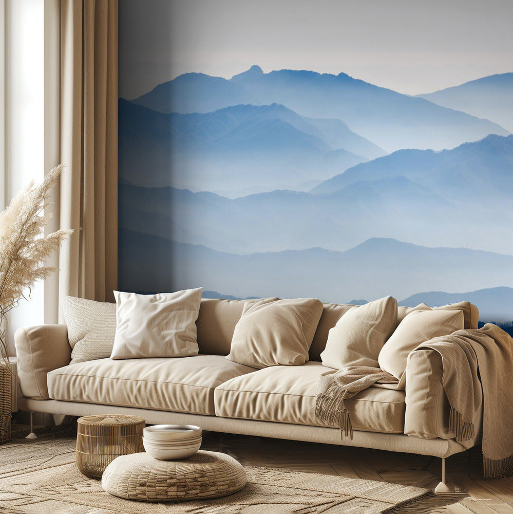 Montagnes brumeuses | Papier Peint Photo