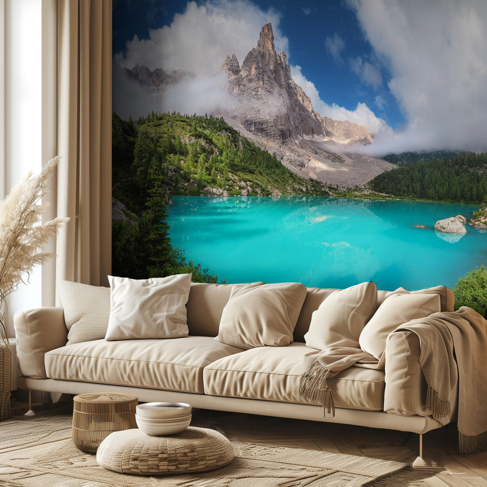 Veneto - Panorama jeziora Sorapis | Fototapeta