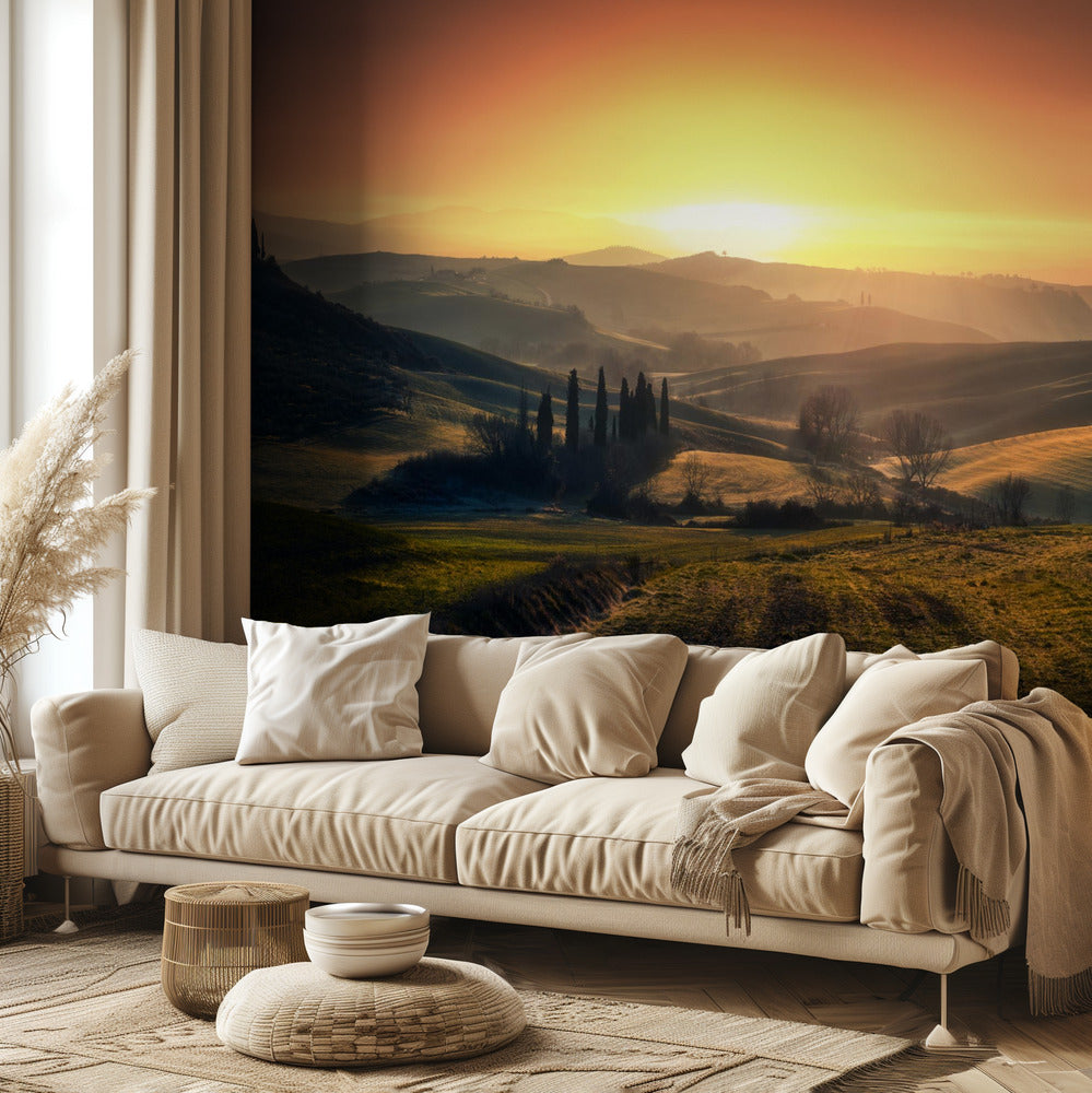 Val d'Orcia rano | Fototapeta