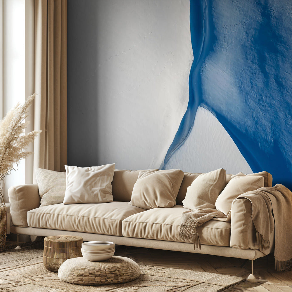 Blanc et bleu | Papier Peint Photo
