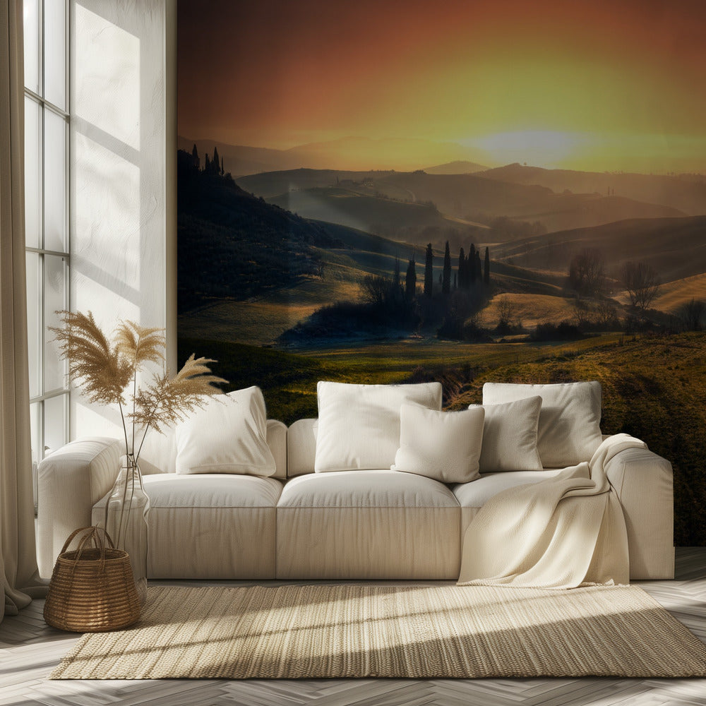 Val d'Orcia rano | Fototapeta