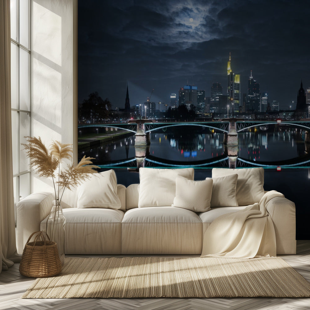 Frankfurt bei Vollmond | Fototapeten
