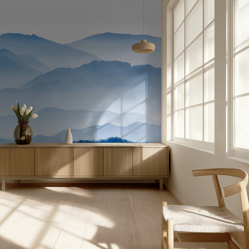 Montagnes brumeuses | Papier Peint Photo