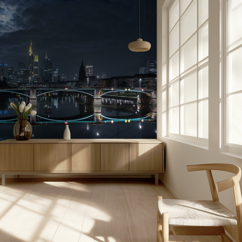 Frankfurt bei Vollmond | Fototapeten