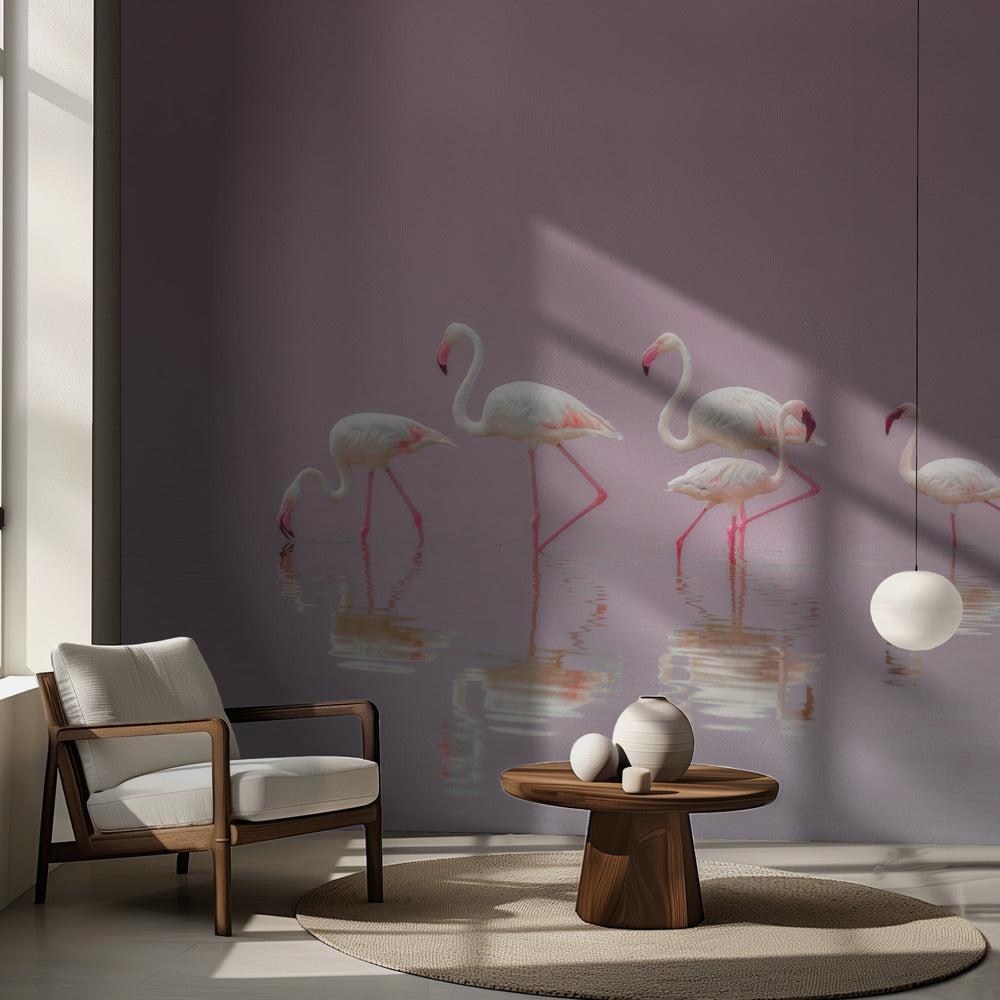 Flamingo's | Fotobehang