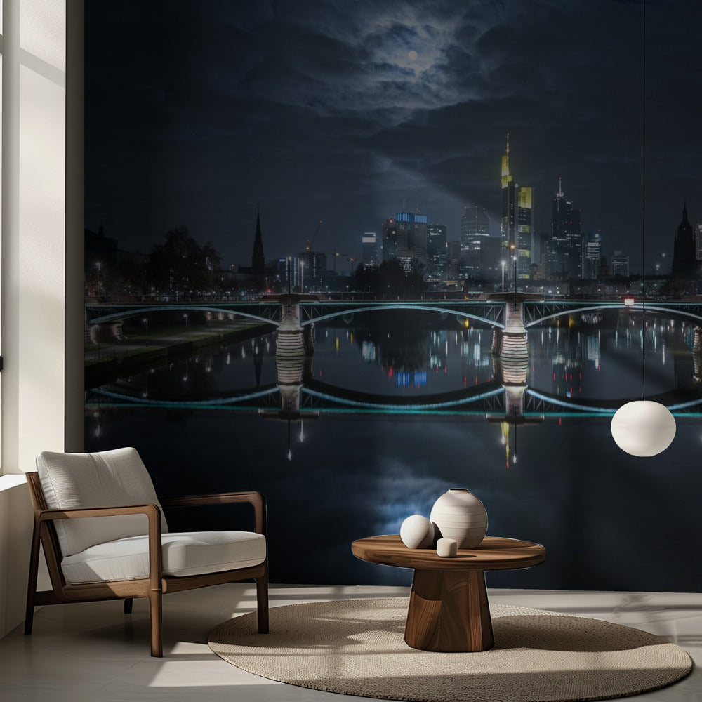 Frankfurt bei Vollmond | Fototapeten