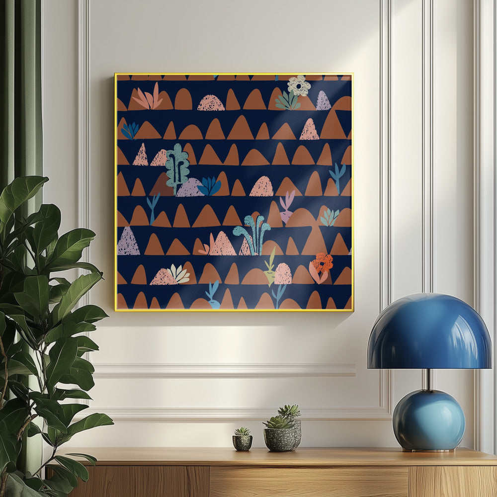 Farmland abstract dark blue | Poster