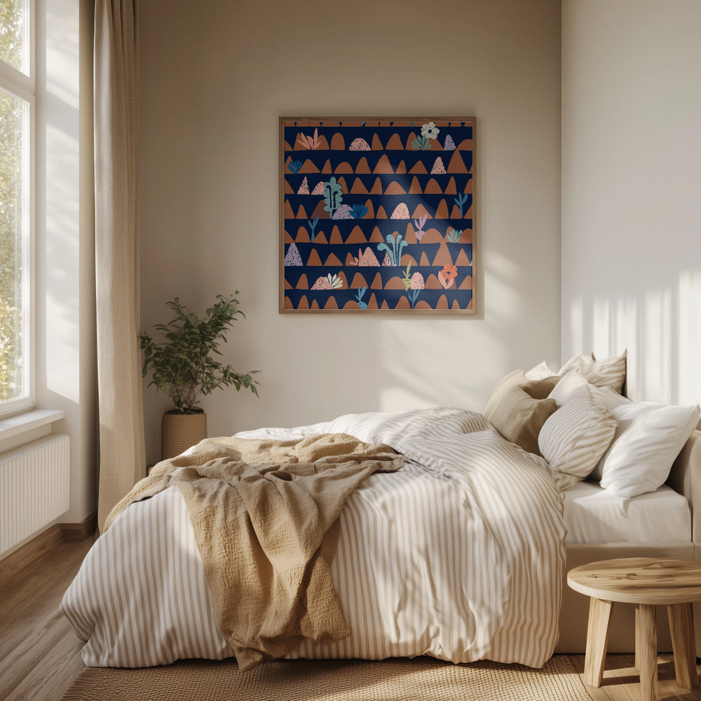 Farmland abstract dark blue | Poster