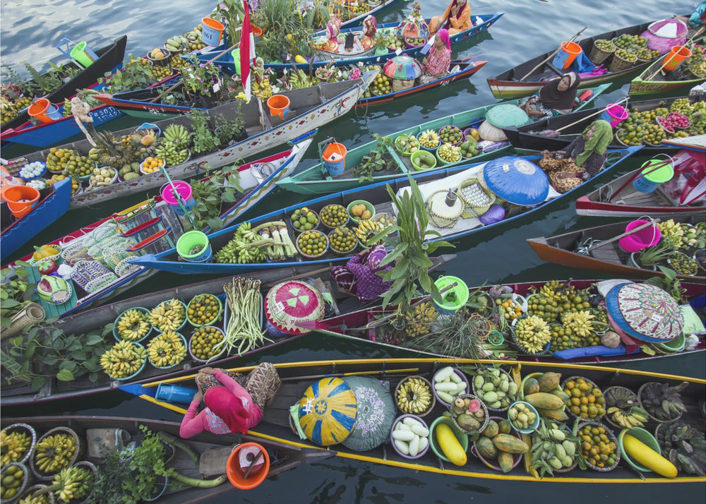 Schwimmender Markt von Banjarmasin | Fototapeten
