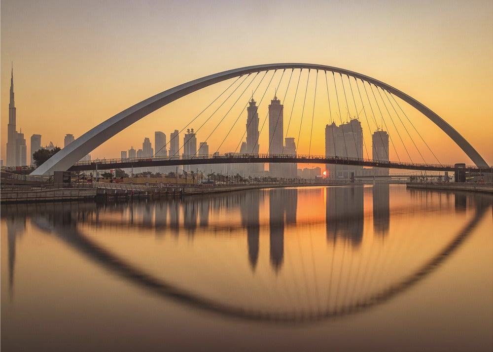 Alba sul Dubai Water Canal | Stampe su Tela