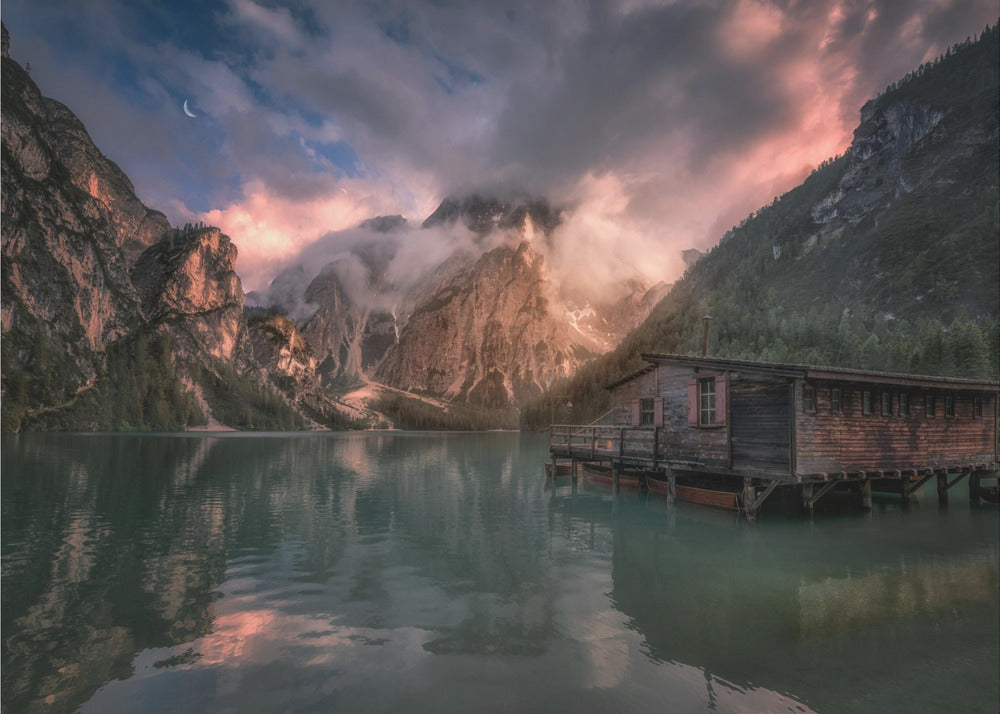 Lago di Braies, Dolomites | Carta da Parati Fotografica