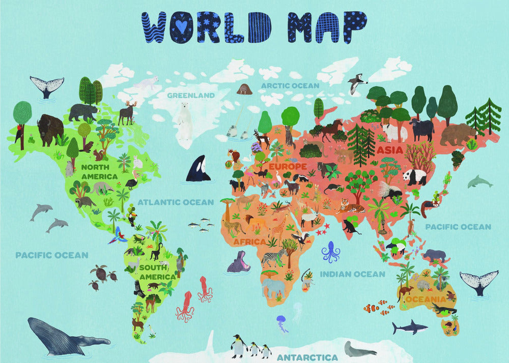 Mapa del mundo para niños | Papel Pintado Fotográfico
