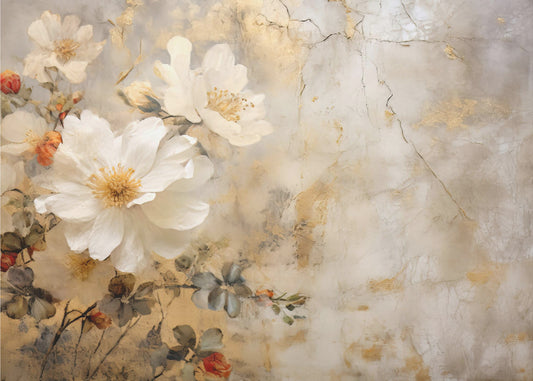 Fa Vintage Blommor 73 | Fototapet