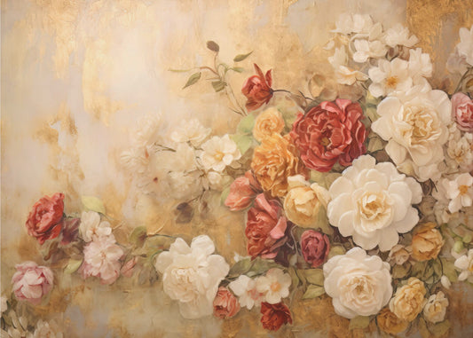 Fa Vintage Blommor 77 | Fototapet