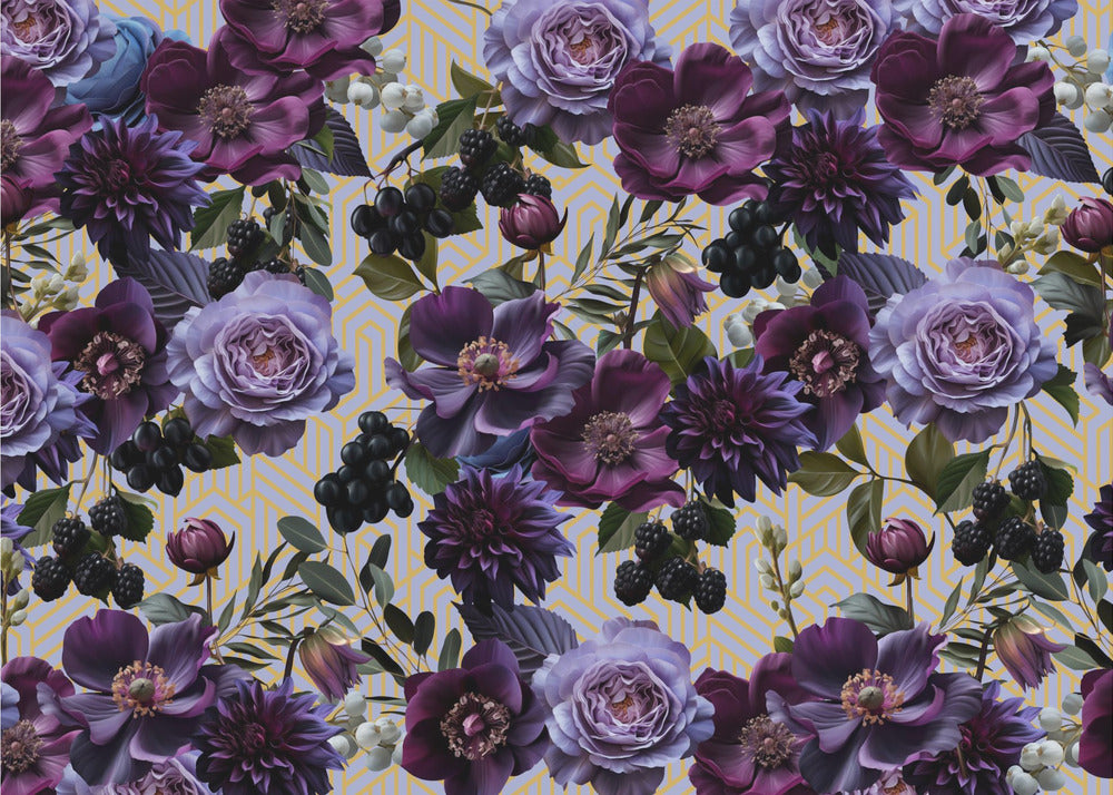 Gothic_Gold Lilac Art | Fototapeten