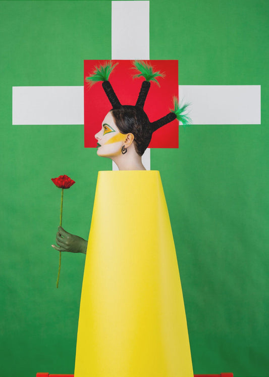 Ragazza con palme in testa | Stampe su Tela