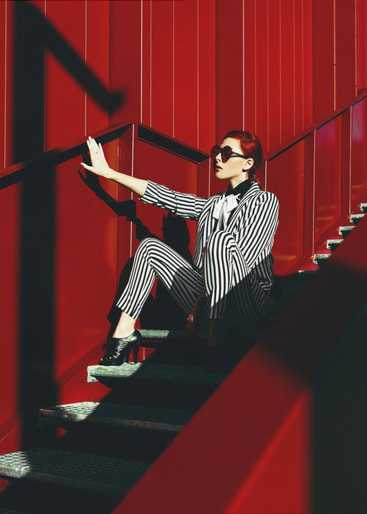 Red Stair Rhythms | Canvas