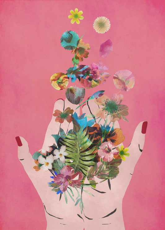 La mano de Frida (versión rosa) | Impresiones en Lienzo