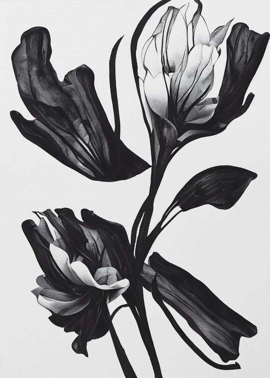 Zwarte bloem | Canvasprints