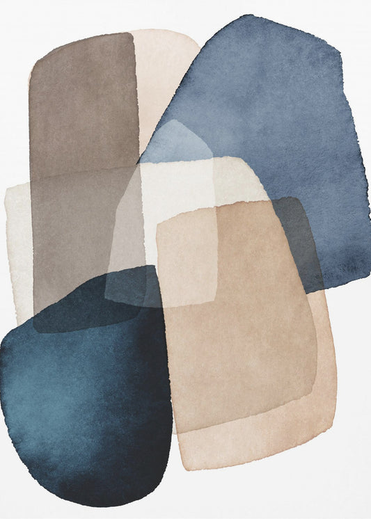 Blauwbruine blokken | Canvasprints