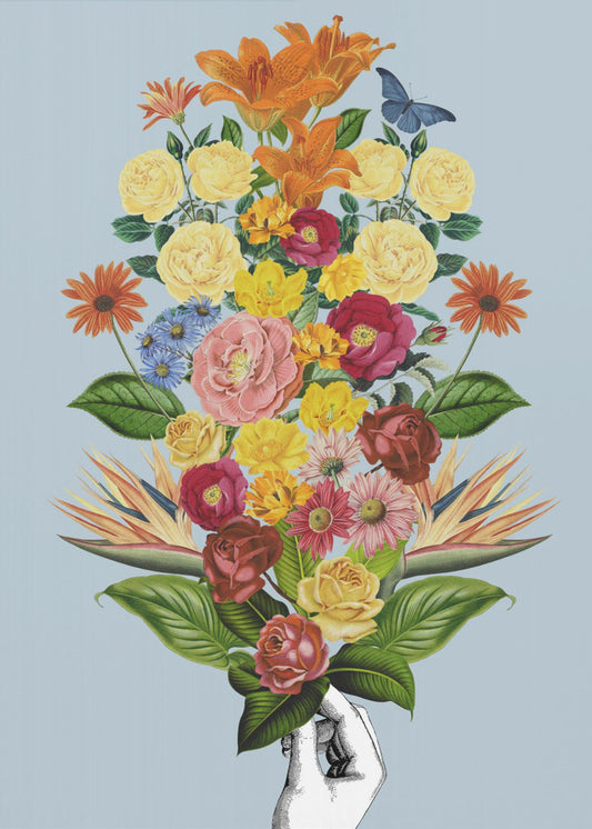 Bouquet botanique bleu | Tableaux sur Toile