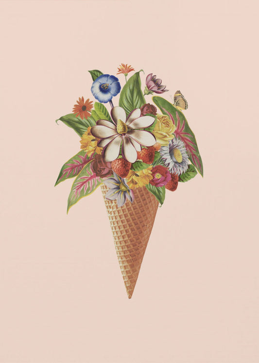 Glace rose botanique | Tableaux sur Toile