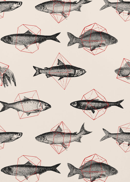 Fiskar i geometri nr 4 | Canvas