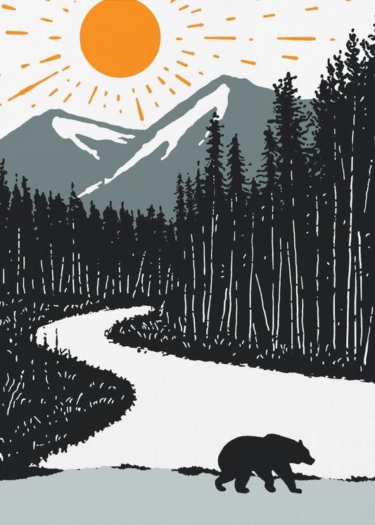 Orso sul fiume | Stampe su Tela
