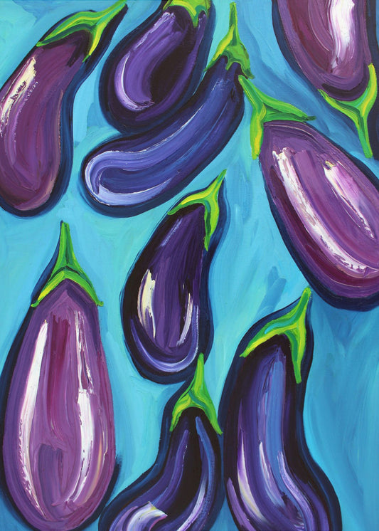 Regn Aubergine | Plakater - Kunsttryk