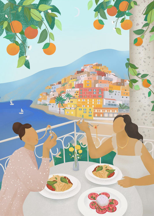 Filles à Positano | Tableaux sur Toile