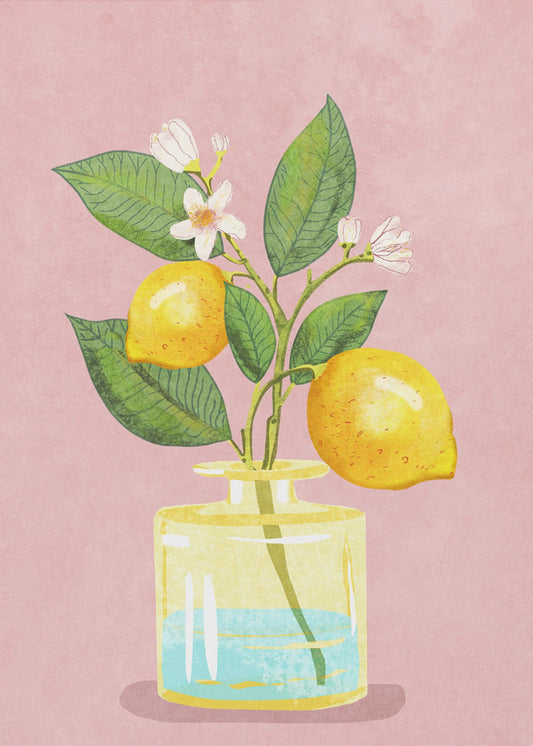 Citronbukett i vas | Canvas