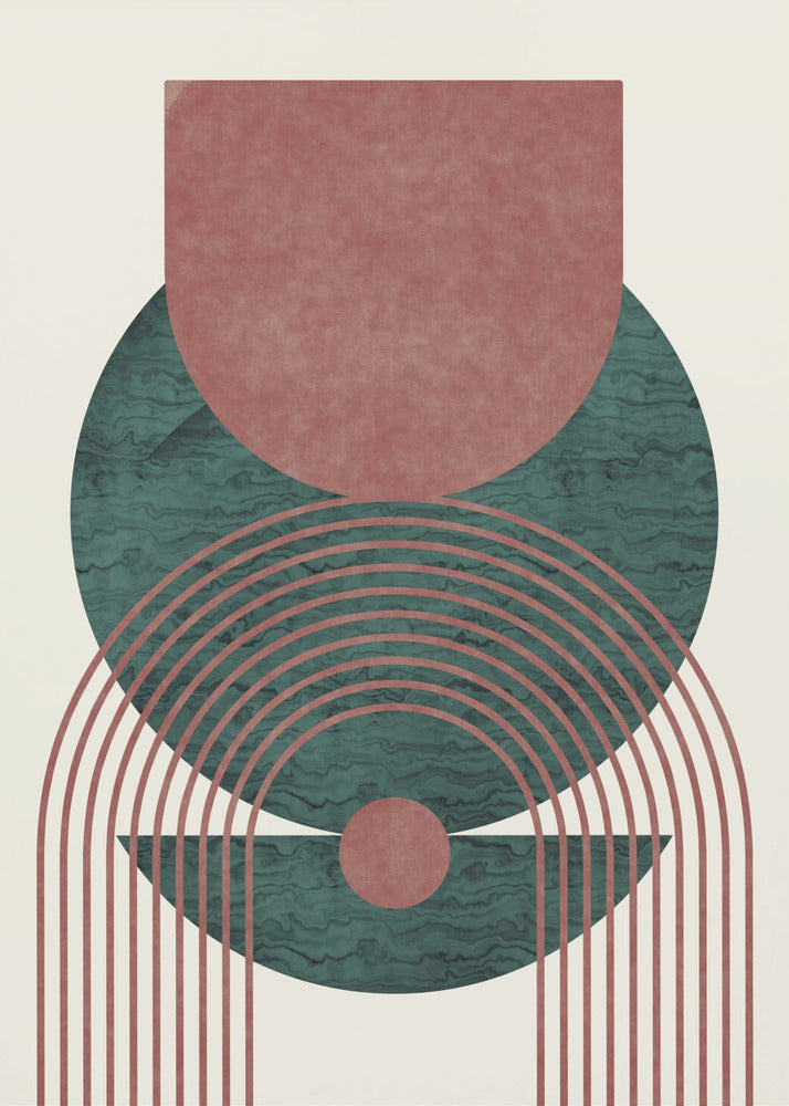 Disegno geometrico in marmo acquamarina | Stampe su Tela