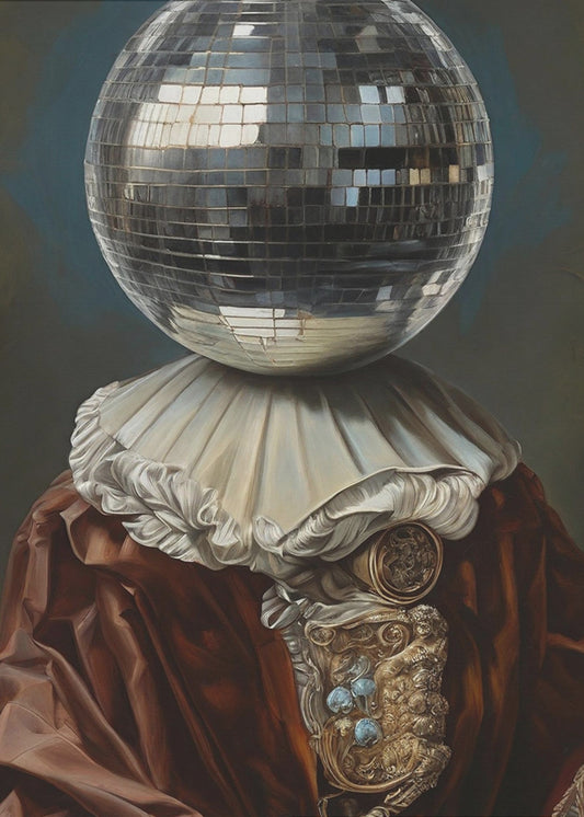 Antik discokula, en man med discohuvud | Poster