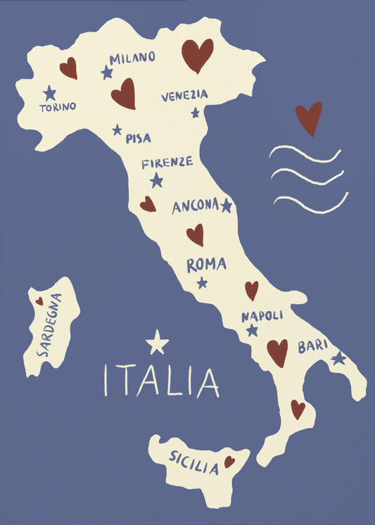 Italien Karte | Leinwand-Bilder
