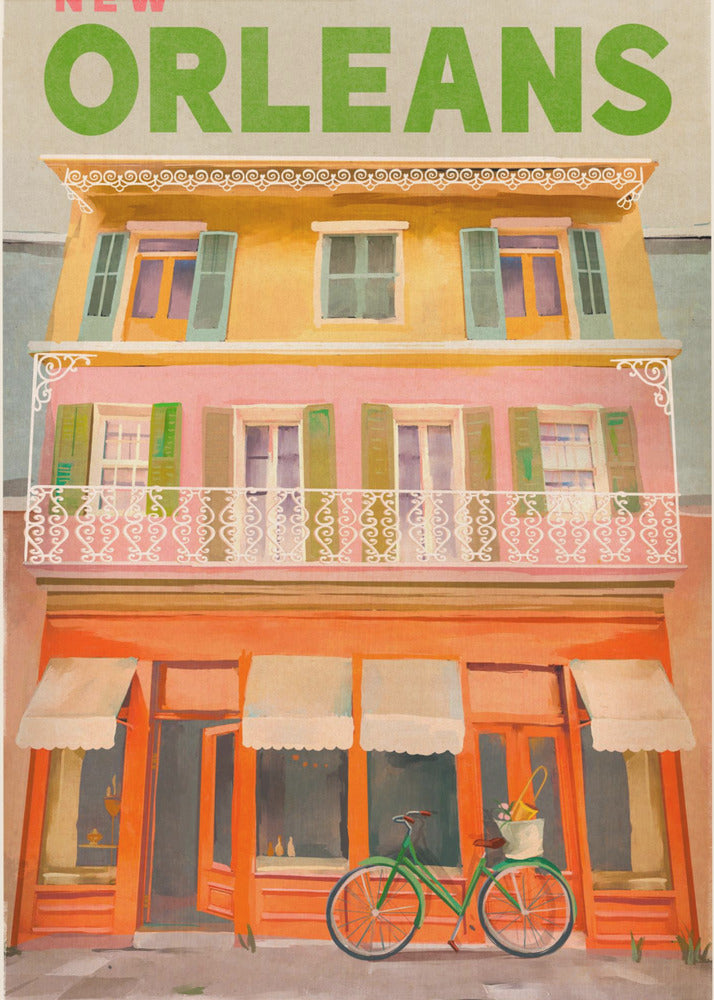 Voyages vintage à la Nouvelle-Orléans, en Louisiane Posters - Affiche Artistique | Tableaux sur Toile