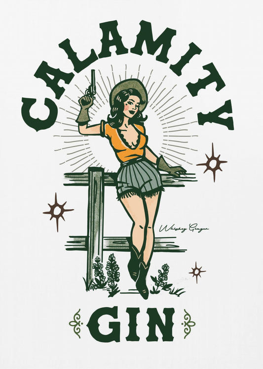 Morsom retro western cowgirl-kunst fra Calamity Gin | Lerretsbilder
