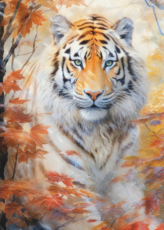 Vit tiger akvarell djurkonst | Poster