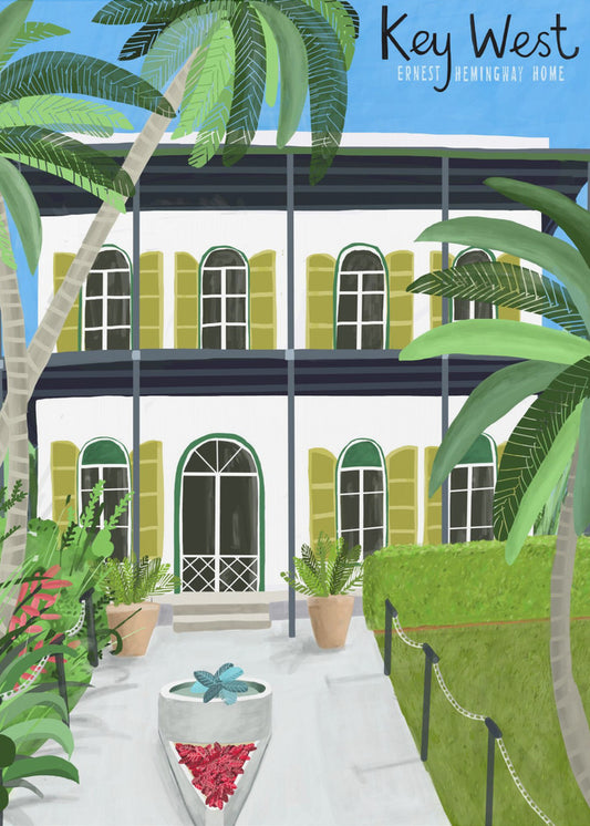 Maison d'Ernest Hemingway, Key West Hemingway, Floride par l'artiste Carla Daly | Tableaux sur Toile
