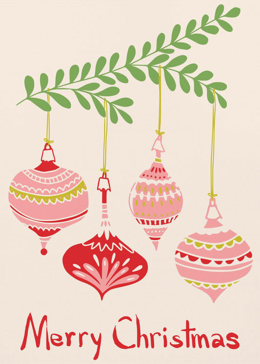 Cheerful little Christmas baubles | Poster