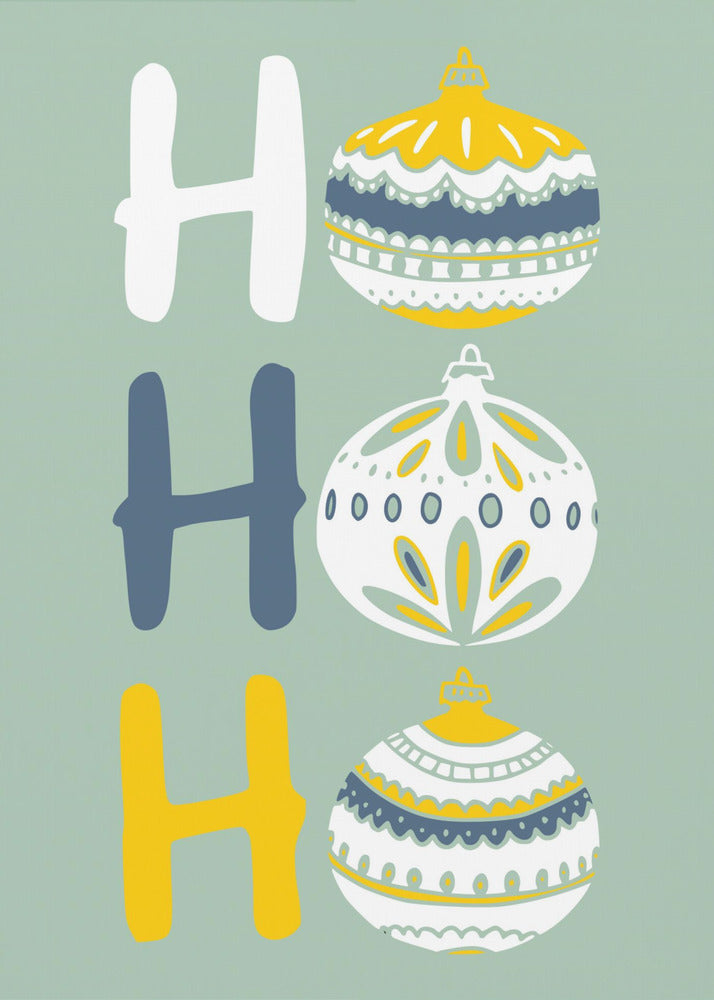 HoHoHo Glad liten julillustration mintgrön | Poster
