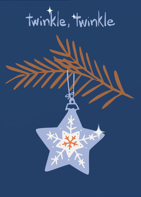 Cheerful twinkle Christmas star blue | Poster