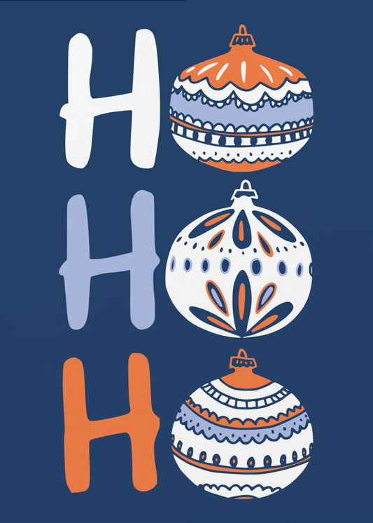 HoHoHo Glad liten julillustration blå | Poster