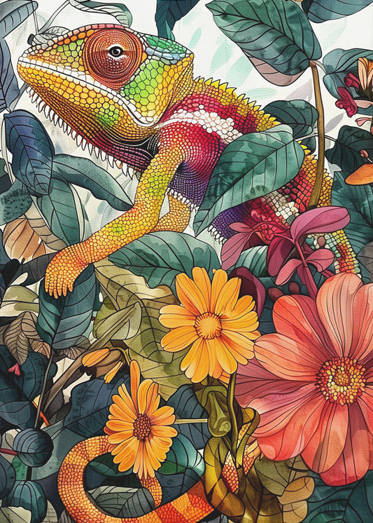 Chameleon watercolor animal art 2 | Poster