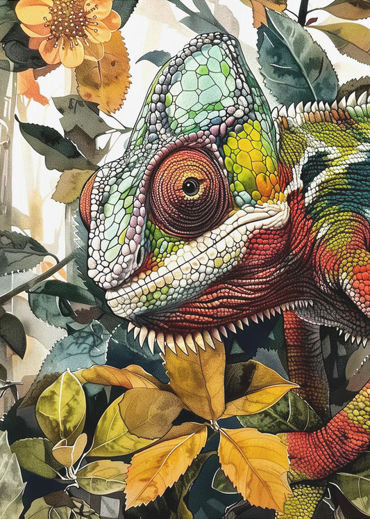 Chameleon watercolor animal art 3 | Poster