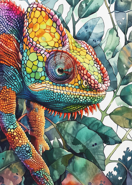 Chameleon watercolor animal art 6 | Poster